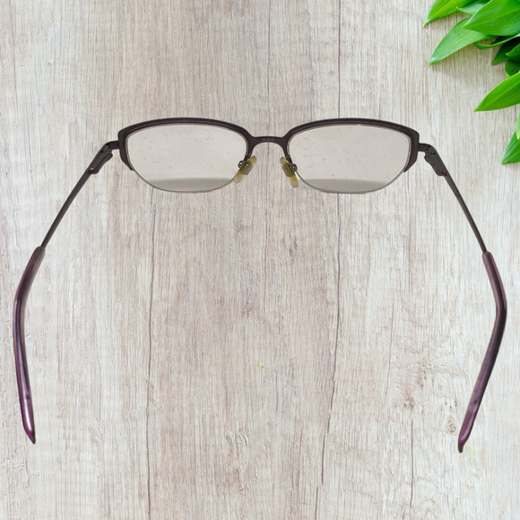 Anne Klein Purple Cat Eye Half Rim Eyeglasses Frames Only AK9115 560 50-16-135 - Picture 5 of 10